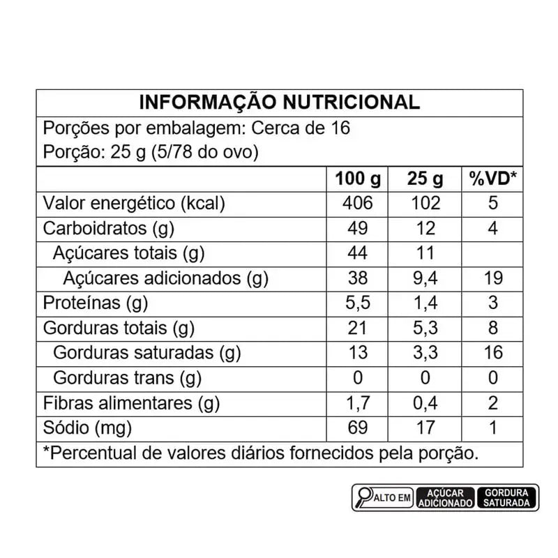 Ovo de Páscoa Exagero Nhá Benta 390G